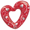 Qualatex Hearts And Filigree Open Heart Foil Balloon