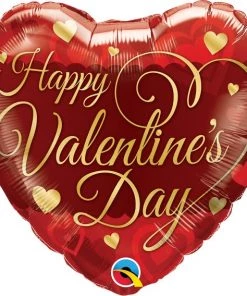 Dotsy's Entertainment Co. VALENTINE' CLASSIC SCRIPT 18" HEART FOIL BALLOON The Valentine's Day Collection